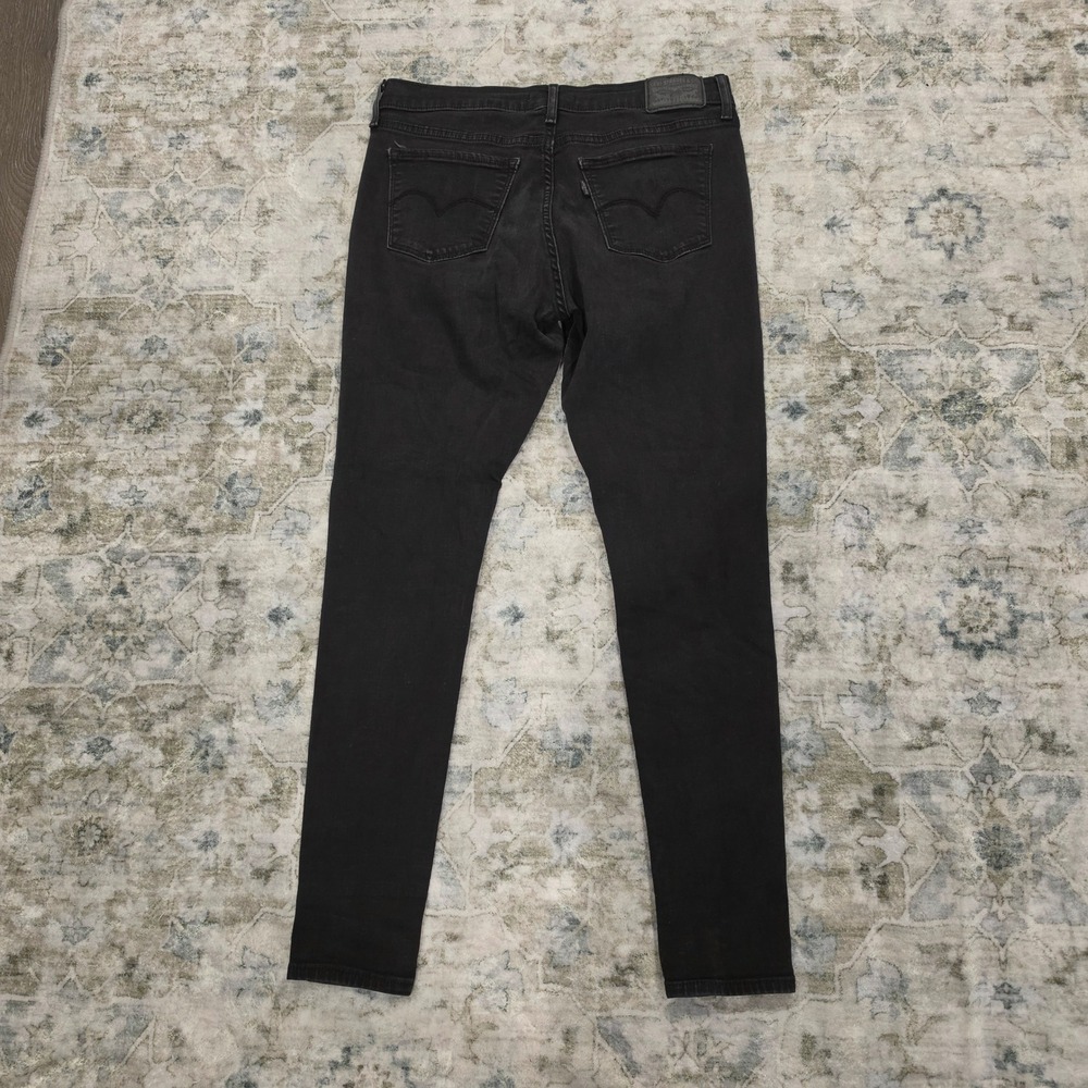 Levis 710 Super Skinny Jeans Womens 31x28 Faded Black Mid Rise 17778-0034 - Picture 2 of 7